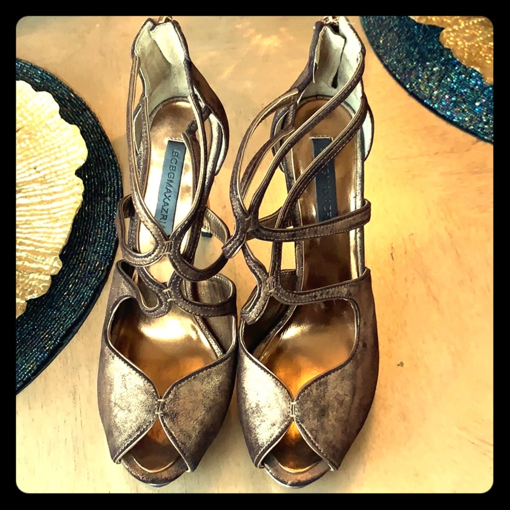 BCBG Strappy High Heel - Bronze